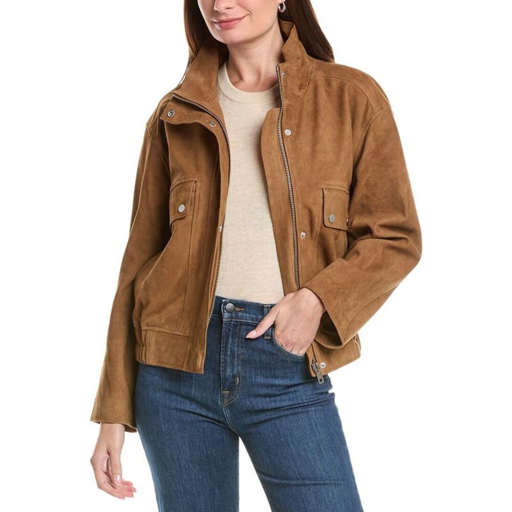 Walter Baker Womens Maverick Nubuck Jacket, Brown